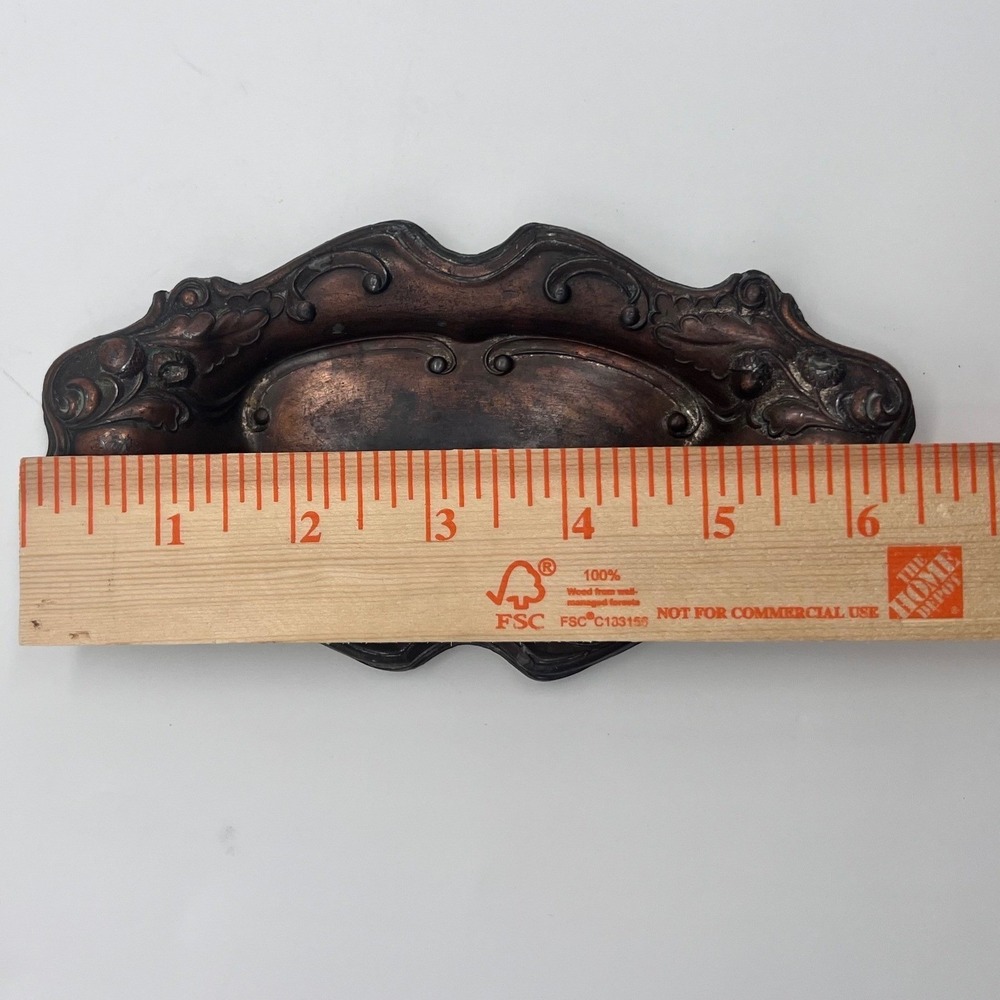 Vintage Vanity Tray Trinket Dish Metal Ornate Art Nouveau Made in Japan - Picture 12 of 14